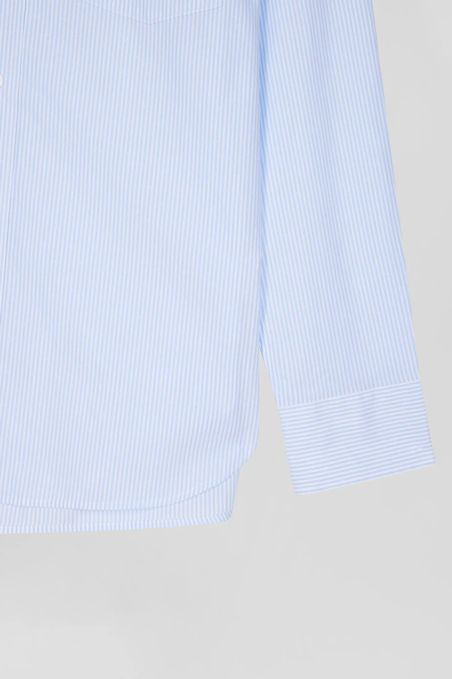 Regular sky blue striped cotton jacquard shirt