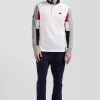 Regular white long-sleeved cotton rugby shirt