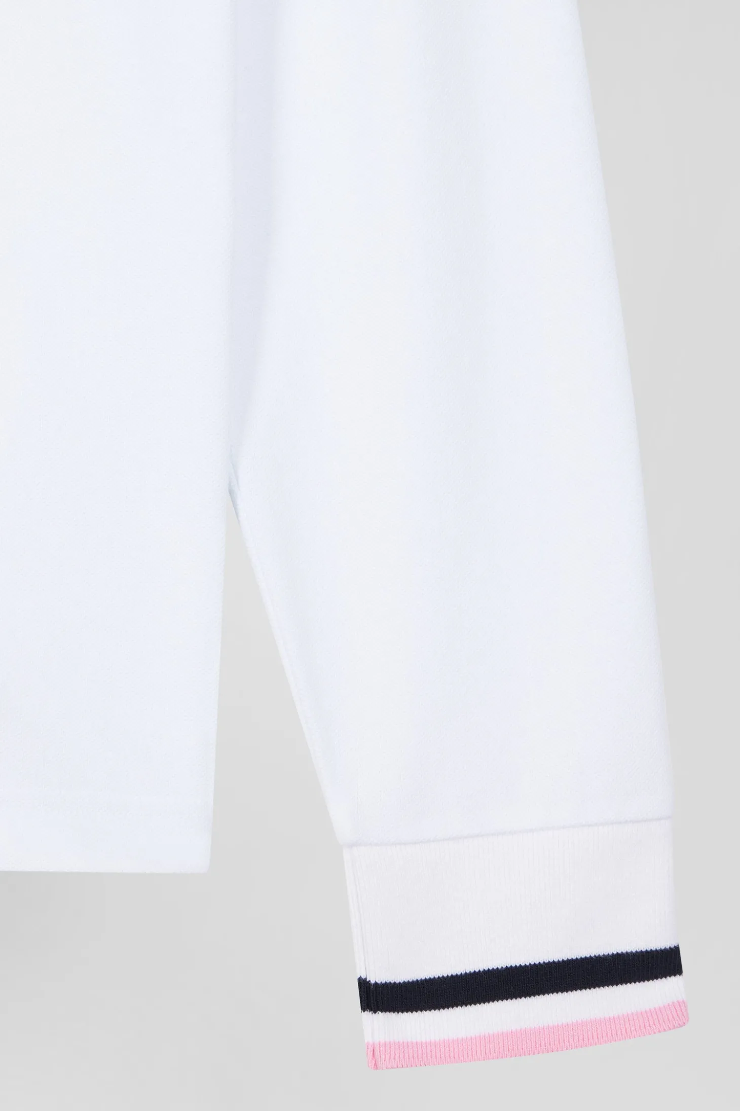 Regular white long-sleeved cotton piqué polo shirt with XV de France embroidery