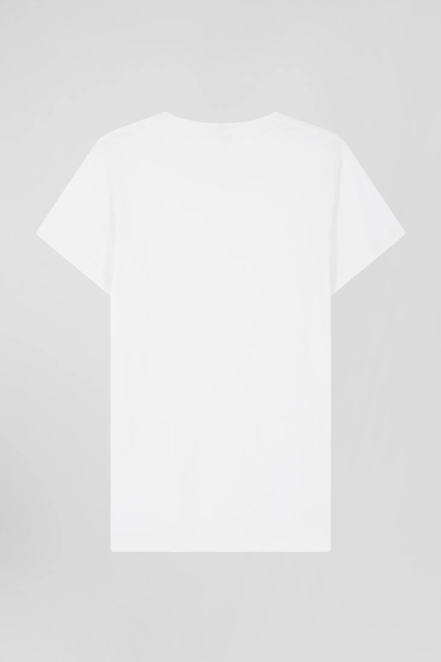 Regular women's white short-sleeved cotton T-shirt