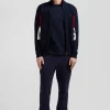 Regular XV de France navy blue cotton zipped cardigan with tricolour details