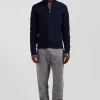 Regular XV de France navy blue cotton zipped cardigan