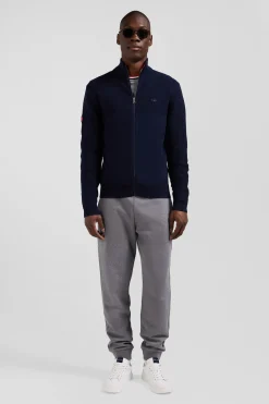 Regular XV de France navy blue cotton zipped cardigan