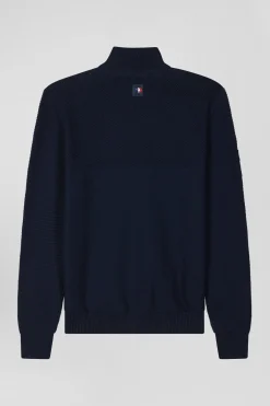 Regular XV de France navy blue cotton zipped cardigan