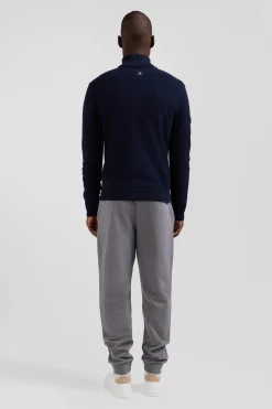 Regular XV de France navy blue cotton zipped cardigan