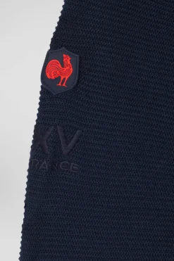 Regular XV de France navy blue cotton zipped cardigan