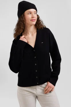 Relax anthracite grey blended wool and cotton cardigan
