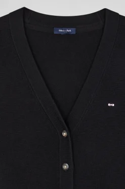 Relax anthracite grey blended wool and cotton cardigan