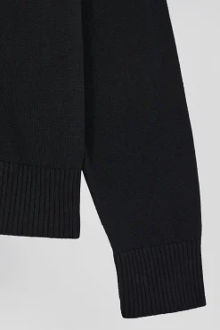 Relax anthracite grey blended wool and cotton cardigan