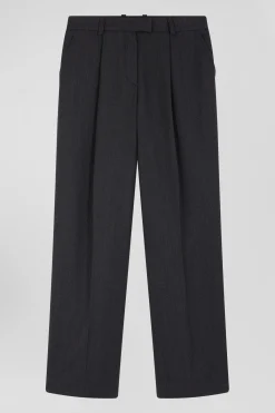 Relax anthracite grey checked trousers