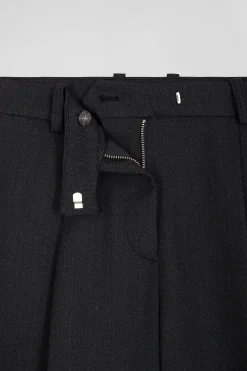 Relax anthracite grey checked trousers