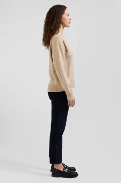 Relax beige blended wool and cotton cardigan