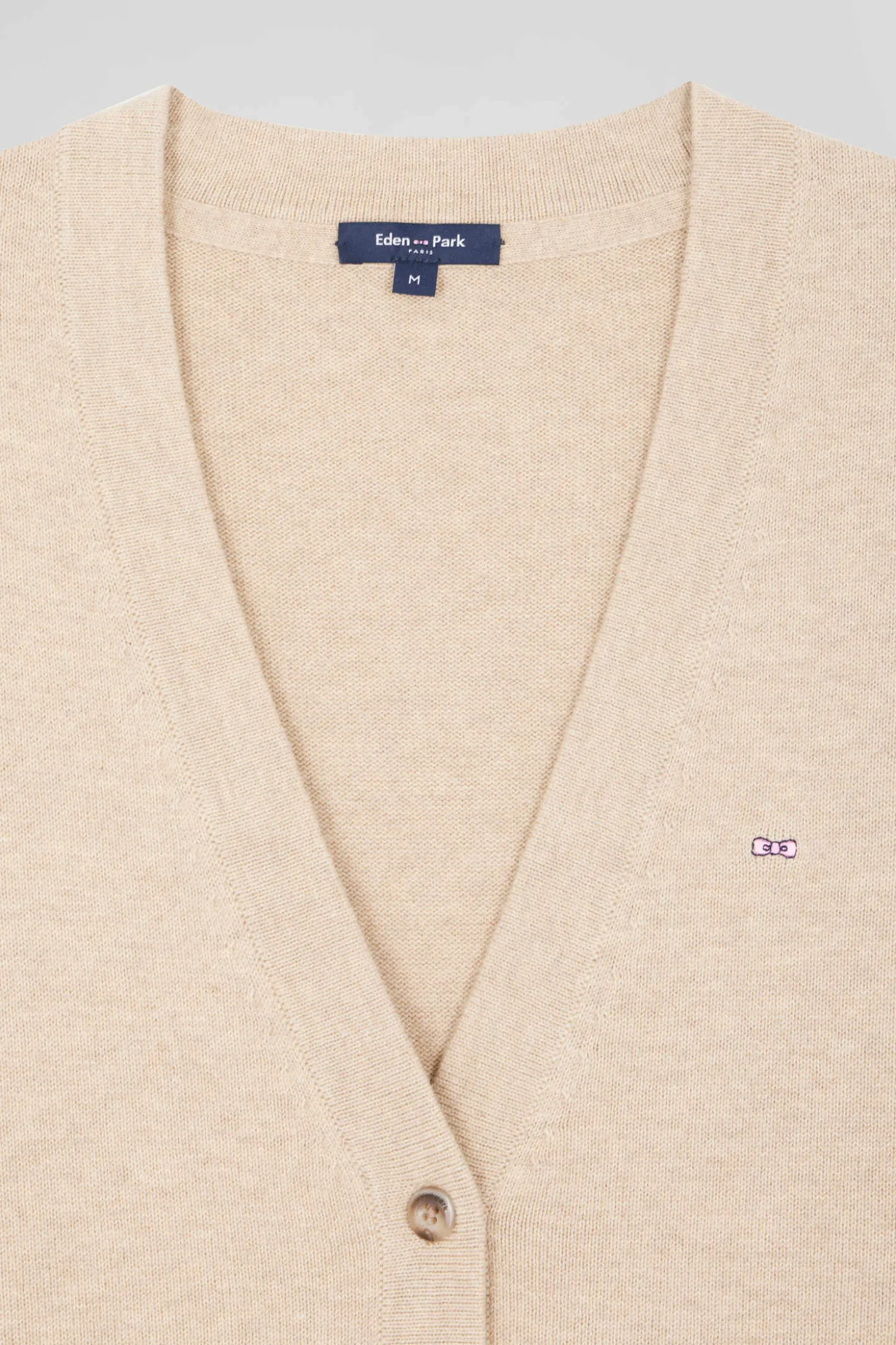 Relax beige blended wool and cotton cardigan