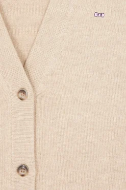 Relax beige blended wool and cotton cardigan