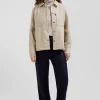 Relax beige mixed cotton overshirt with patch pockets