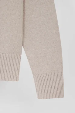 Relax beige wool and cotton V-neck jumper
