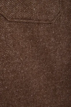 Relax brown mixed cotton overshirt with patch pockets