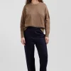 Relax brown wool and cotton crew neck jumper