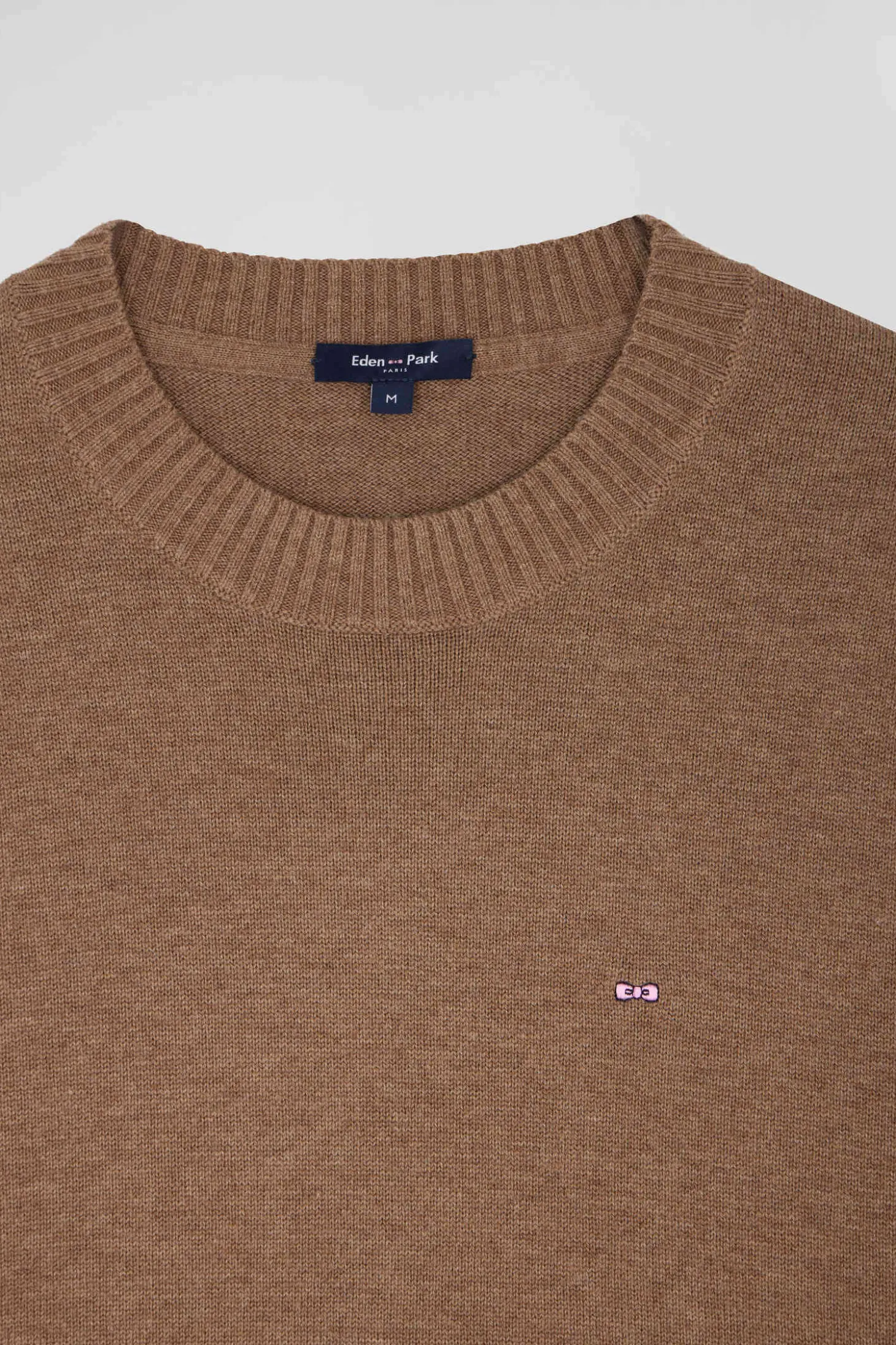 Relax brown wool and cotton crew neck jumper