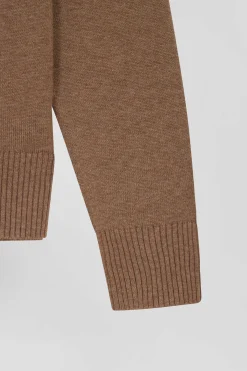 Relax brown wool and cotton crew neck jumper