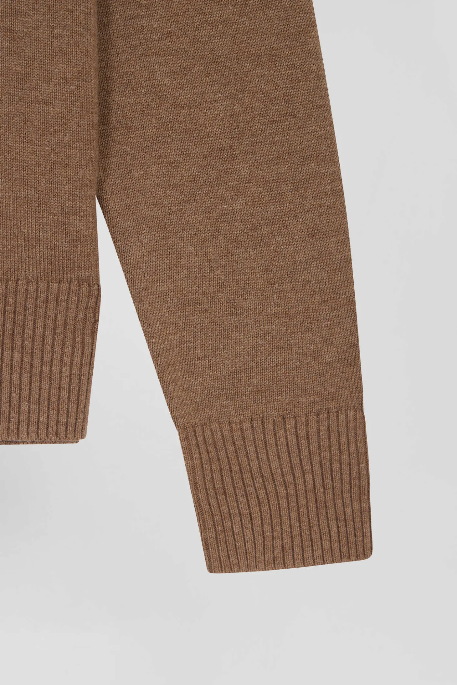 Relax brown wool and cotton crew neck jumper