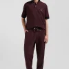 Relax burgundy brushed fleece jogging bottoms