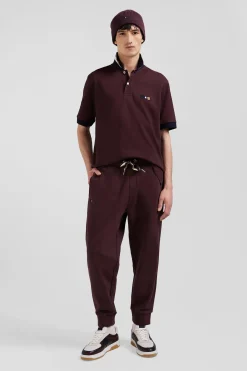 Relax burgundy brushed fleece jogging bottoms