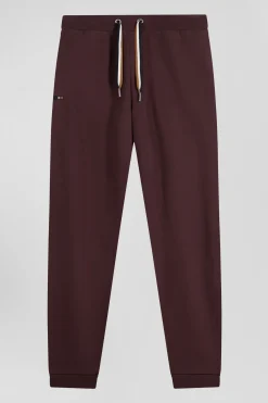Relax burgundy brushed fleece jogging bottoms