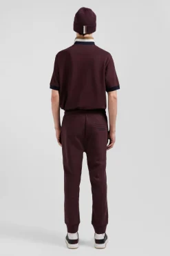 Relax burgundy brushed fleece jogging bottoms