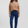 Relax camel wool and cotton V-neck jumper