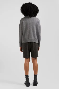Relax dark grey wool and cotton crew neck jumper