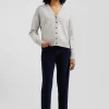 Relax grey blended wool and cotton cardigan