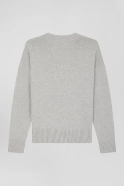 Relax grey blended wool and cotton cardigan
