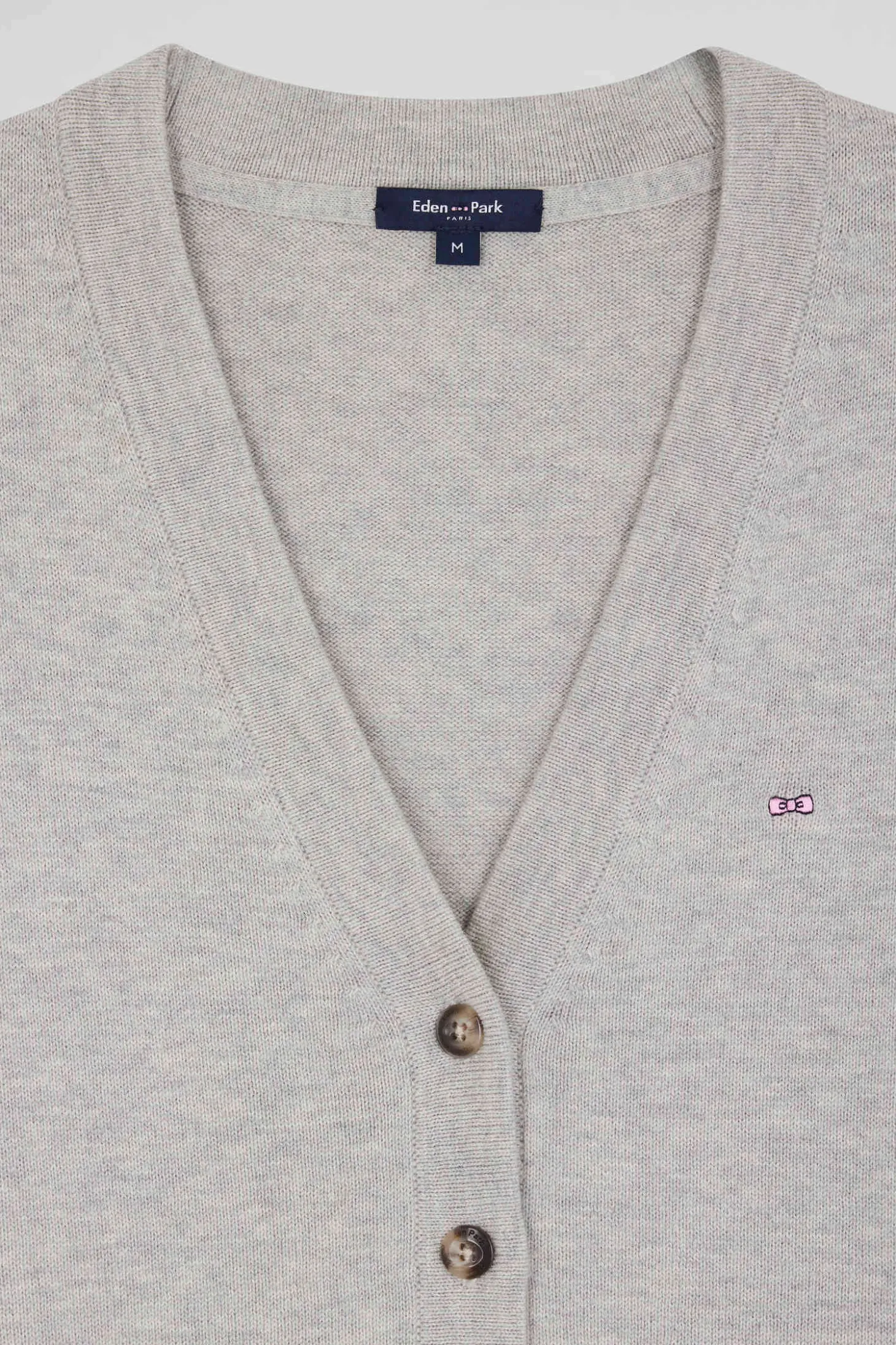 Relax grey blended wool and cotton cardigan