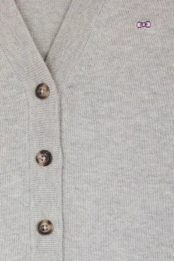 Relax grey blended wool and cotton cardigan