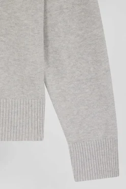 Relax grey blended wool and cotton cardigan