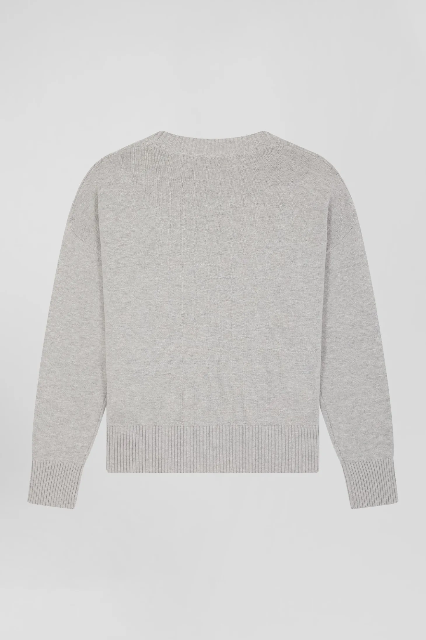Relax light grey wool and cotton crew neck jumper