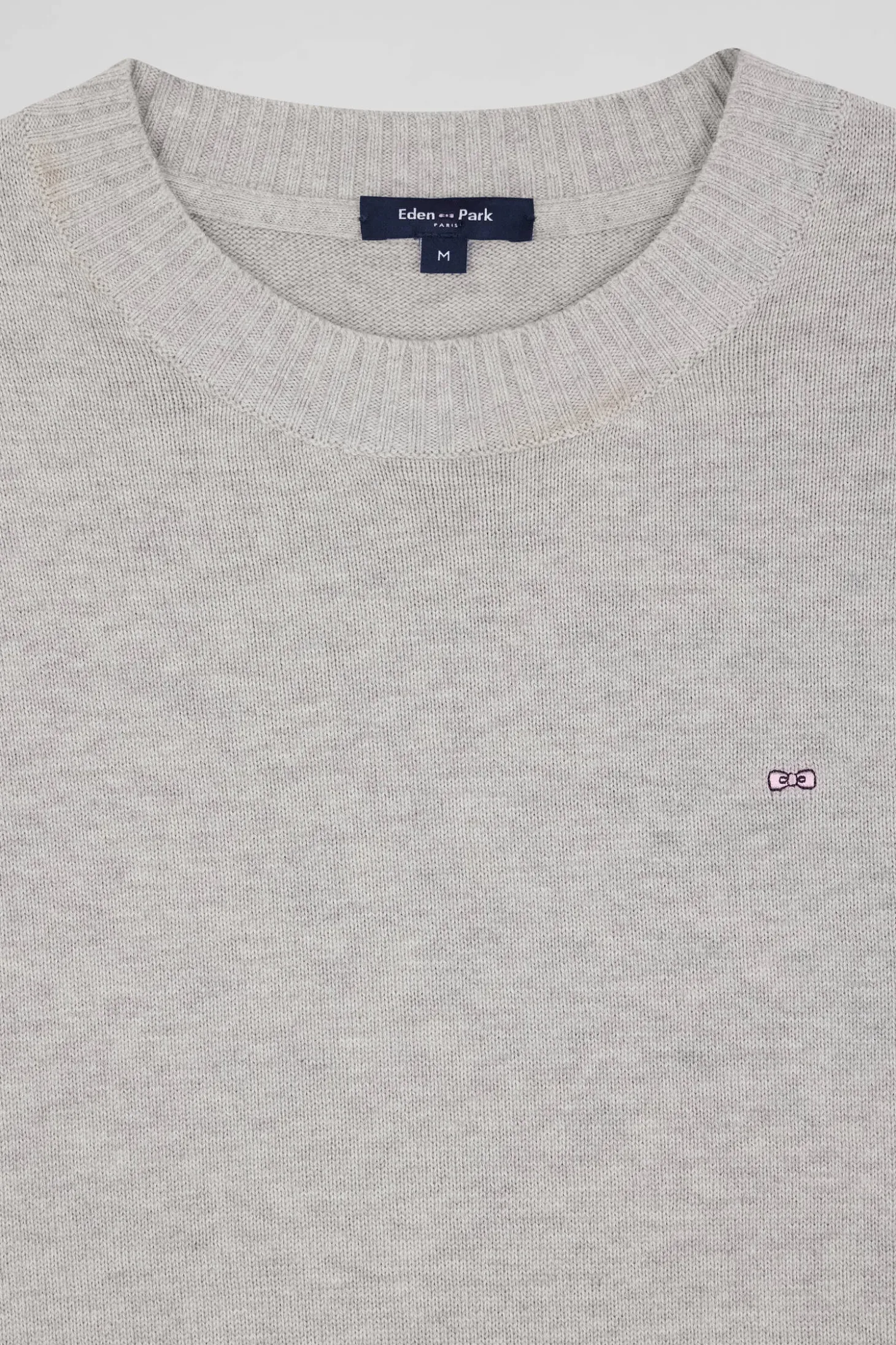 Relax light grey wool and cotton crew neck jumper