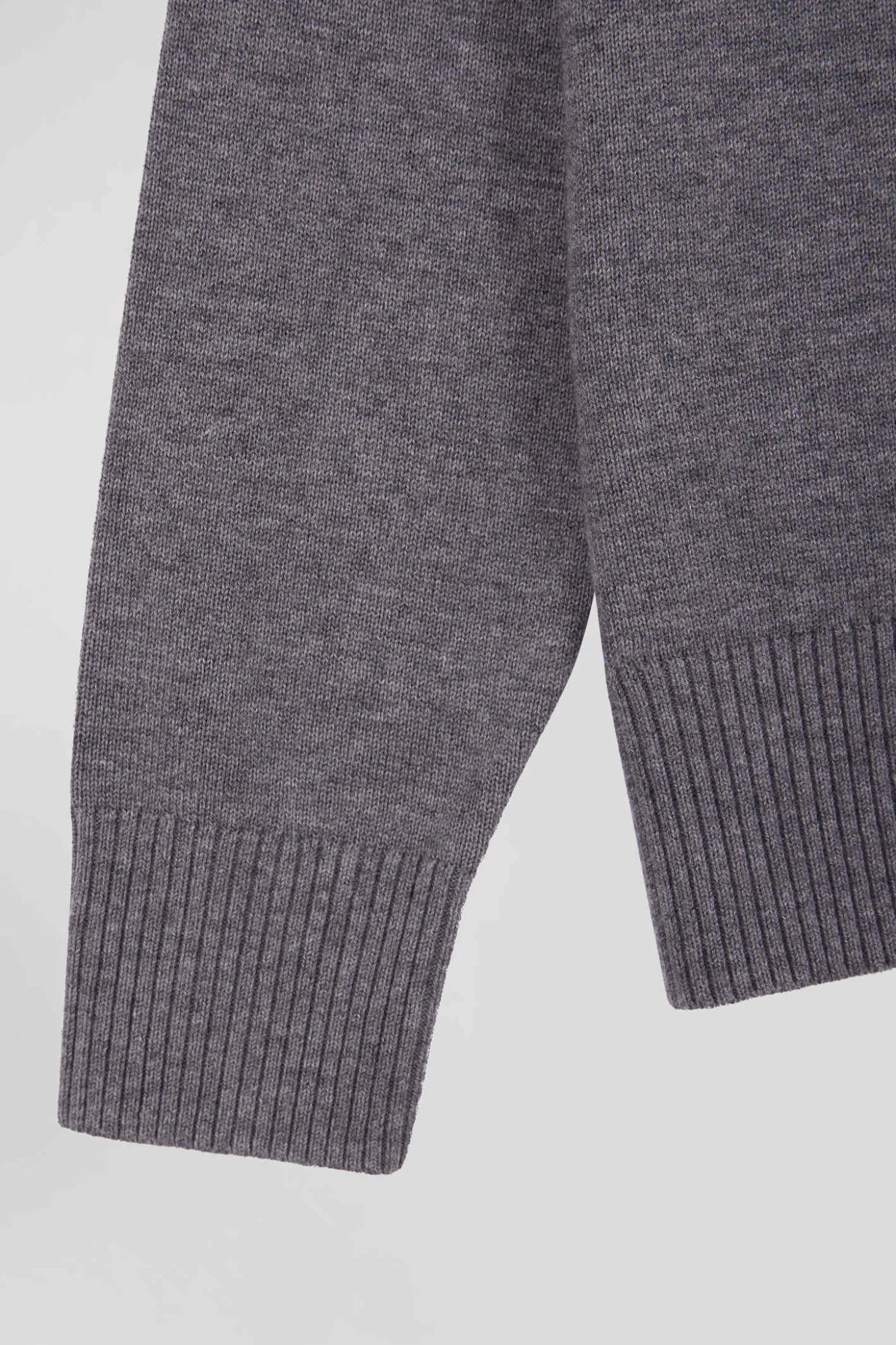 Relax light grey wool and cotton V-neck jumper