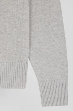 Relax light grey wool and cotton crew neck jumper