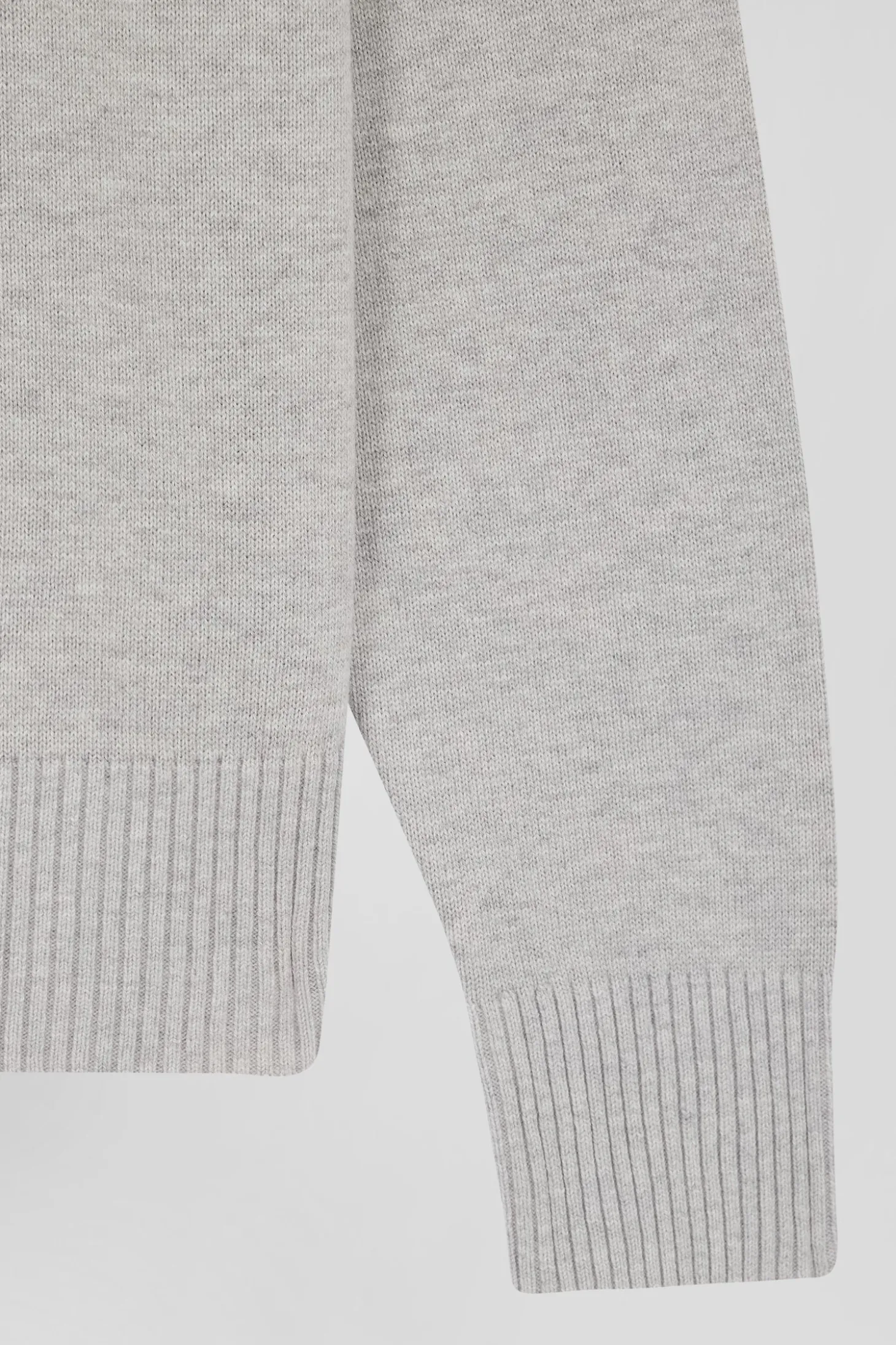 Relax light grey wool and cotton crew neck jumper