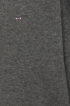 Relax mottled grey blended wool and cotton cardigan