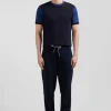 Relax navy blue brushed fleece jogging bottoms