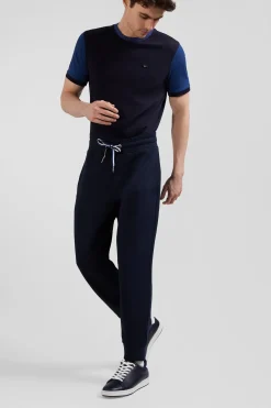 Relax navy blue brushed fleece jogging bottoms