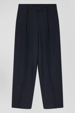 Relax navy blue checked trousers