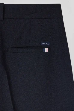 Relax navy blue checked trousers