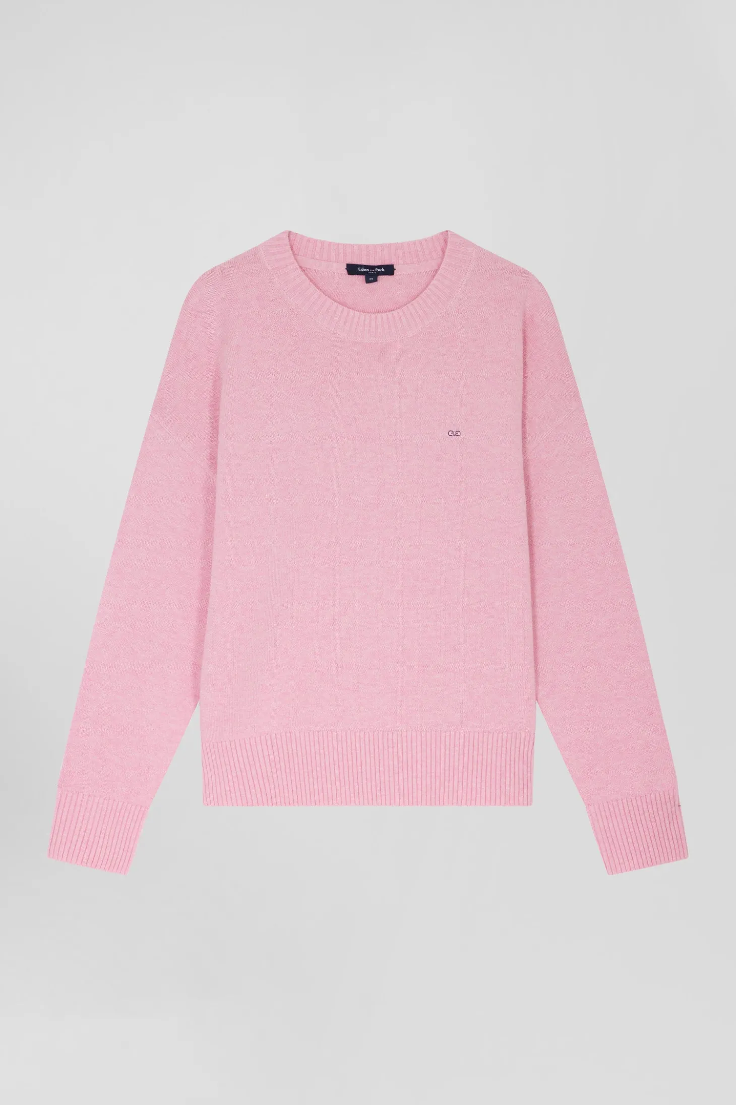 Relax pink wool and cotton crew neck jumper