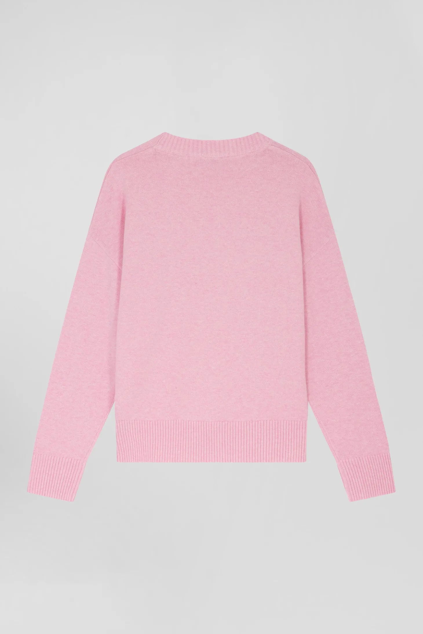 Relax pink wool and cotton crew neck jumper