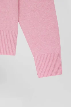 Relax pink wool and cotton crew neck jumper