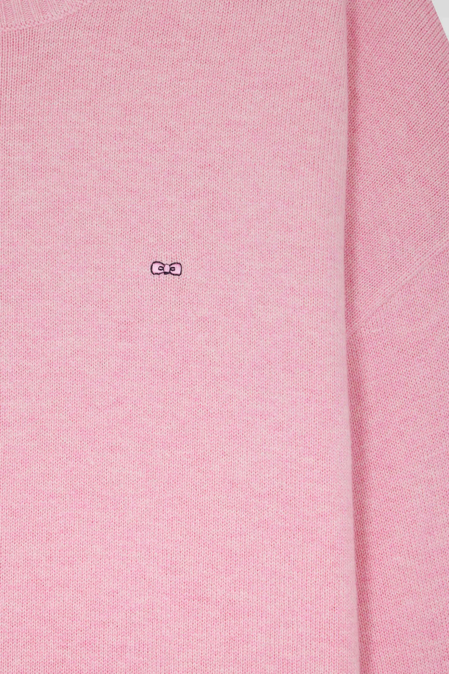 Relax pink wool and cotton crew neck jumper